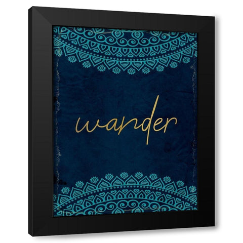 Lets Wander 2 Black Modern Wood Framed Art Print with Double Matting by Kimberly, Allen
