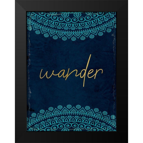 Lets Wander 2 Black Modern Wood Framed Art Print by Kimberly, Allen