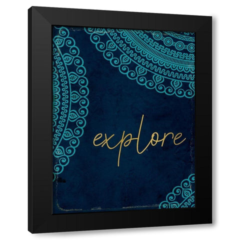 Lets Wander 4 Black Modern Wood Framed Art Print with Double Matting by Kimberly, Allen