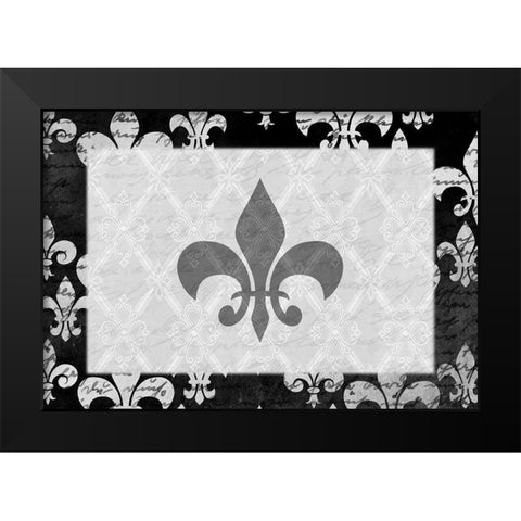 Fleur de Lis Black Modern Wood Framed Art Print by Kimberly, Allen