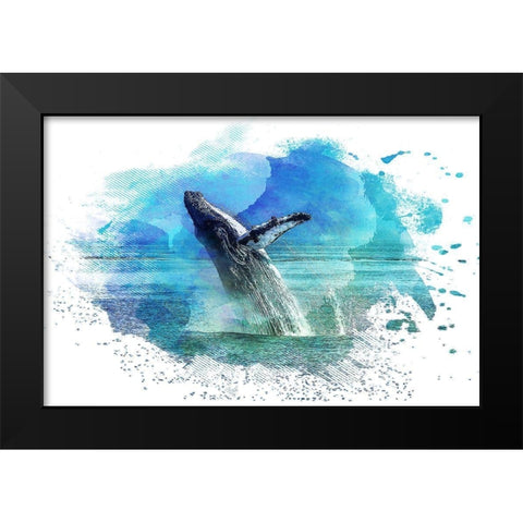 Splash 1 Black Modern Wood Framed Art Print by Kimberly, Allen