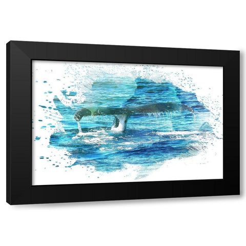 Splash 2 Black Modern Wood Framed Art Print with Double Matting by Kimberly, Allen