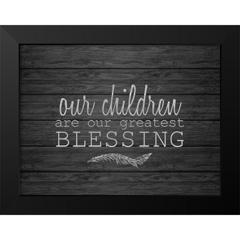 Our Children Black Modern Wood Framed Art Print by Kimberly, Allen