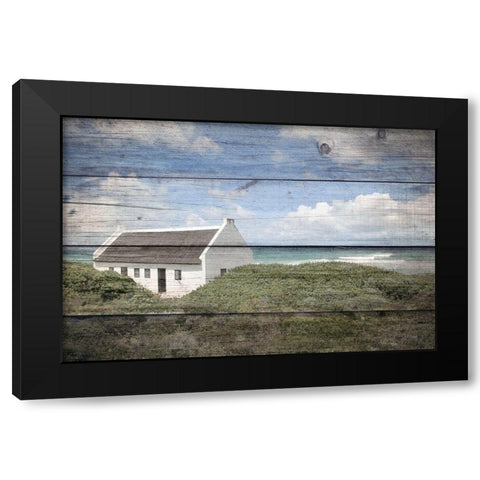 Seaside Cottage Black Modern Wood Framed Art Print with Double Matting by Kimberly, Allen