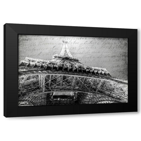 Paris Black and White Black Modern Wood Framed Art Print with Double Matting by Kimberly, Allen