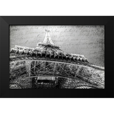 Paris Black and White Black Modern Wood Framed Art Print by Kimberly, Allen