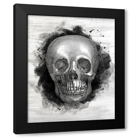 Skull Black Modern Wood Framed Art Print with Double Matting by Kimberly, Allen