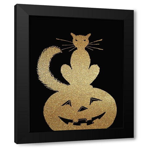 Halloween Gold 1 Black Modern Wood Framed Art Print by Kimberly, Allen