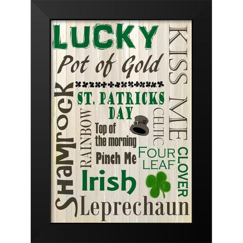 Saint Patricks Day Black Modern Wood Framed Art Print by Kimberly, Allen