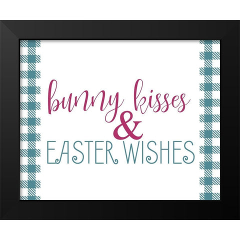 Bunny Kisses Black Modern Wood Framed Art Print by Kimberly, Allen