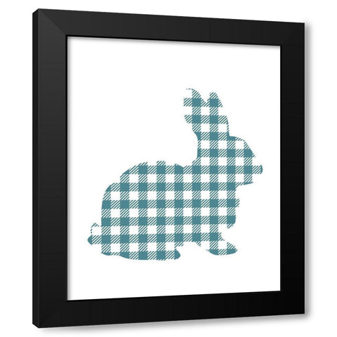 Bunny Gingham 1 Black Modern Wood Framed Art Print with Double Matting by Kimberly, Allen