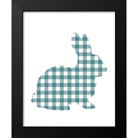 Bunny Gingham 1 Black Modern Wood Framed Art Print by Kimberly, Allen