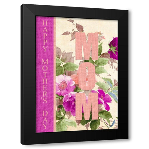 Happy Mothers Day Mom Black Modern Wood Framed Art Print with Double Matting by Kimberly, Allen