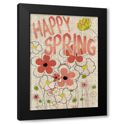 Happy Spring Black Modern Wood Framed Art Print with Double Matting by Kimberly, Allen