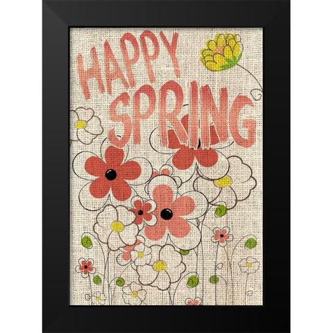 Happy Spring Black Modern Wood Framed Art Print by Kimberly, Allen