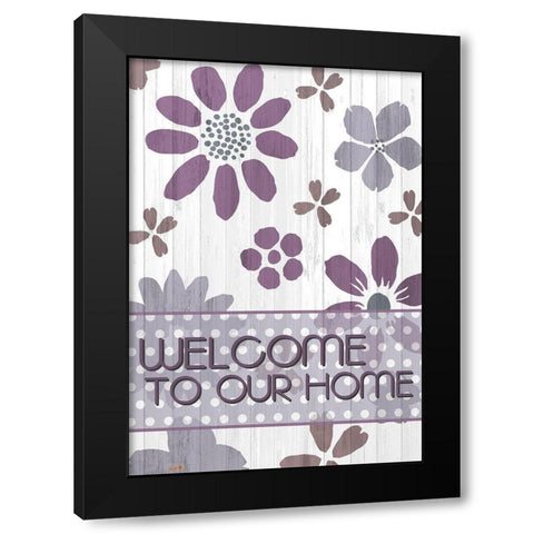 Welcome to Our Home Black Modern Wood Framed Art Print by Kimberly, Allen