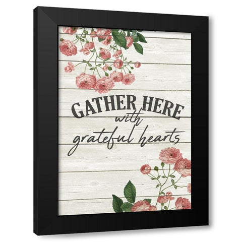 Grateful Hearts Black Modern Wood Framed Art Print with Double Matting by Kimberly, Allen