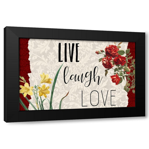 Live Laugh Love 1 Black Modern Wood Framed Art Print with Double Matting by Kimberly, Allen