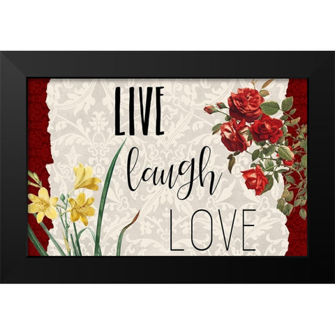 Live Laugh Love 1 Black Modern Wood Framed Art Print by Kimberly, Allen