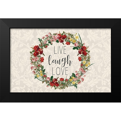 Live Laugh Love 2 Black Modern Wood Framed Art Print by Kimberly, Allen