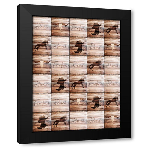 Western Welcome Black Modern Wood Framed Art Print by Kimberly, Allen