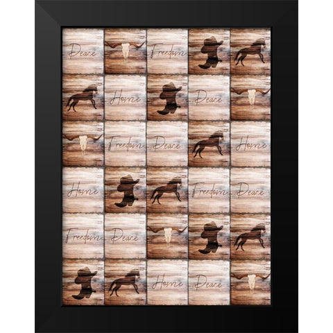 Western Welcome Black Modern Wood Framed Art Print by Kimberly, Allen