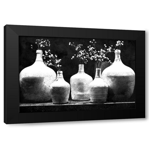 Monochrome Vases Black Modern Wood Framed Art Print with Double Matting by Kimberly, Allen