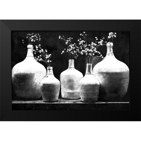 Monochrome Vases Black Modern Wood Framed Art Print by Kimberly, Allen