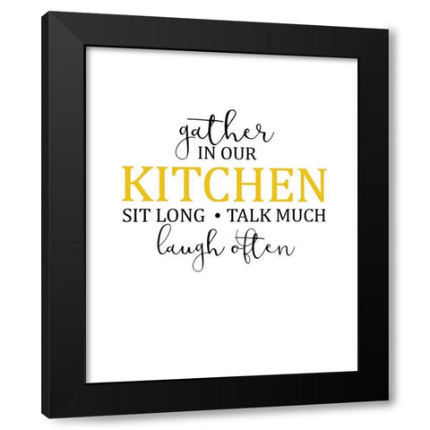 Gather in Our Kitchen Black Modern Wood Framed Art Print by Kimberly, Allen