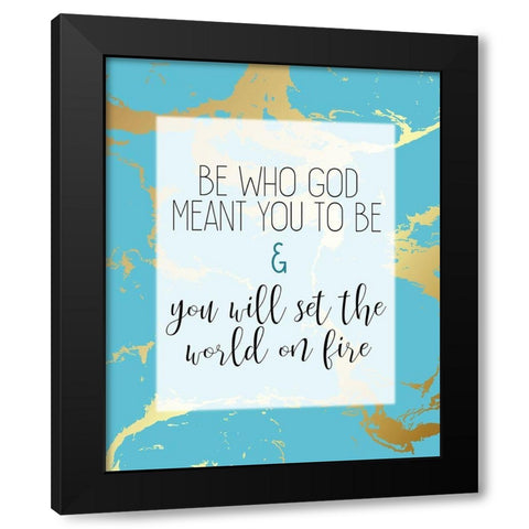 Set The World Black Modern Wood Framed Art Print with Double Matting by Kimberly, Allen