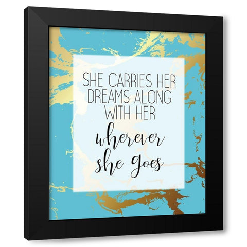 Wherever She Goes Black Modern Wood Framed Art Print by Kimberly, Allen