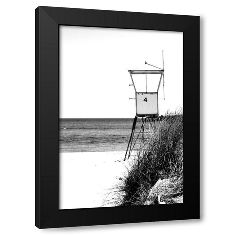 Lifeguard Tower Black Modern Wood Framed Art Print by Kimberly, Allen