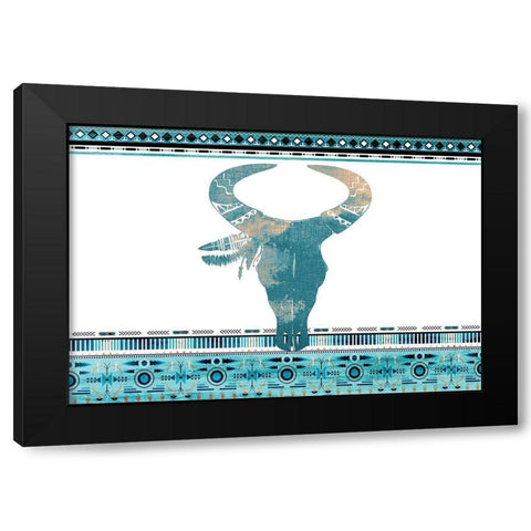 Southwest Blue Black Modern Wood Framed Art Print with Double Matting by Kimberly, Allen