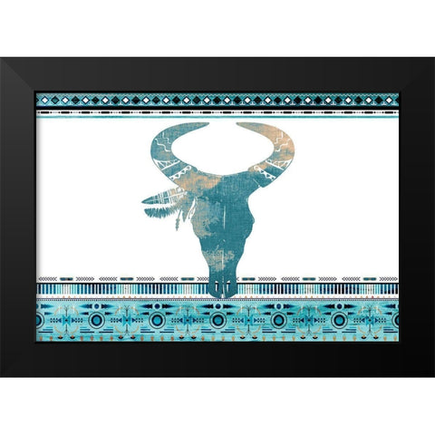 Southwest Blue Black Modern Wood Framed Art Print by Kimberly, Allen