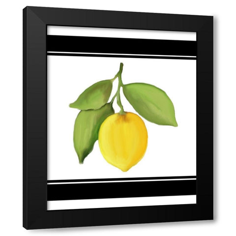 Fresh Lemons 2 Black Modern Wood Framed Art Print with Double Matting by Kimberly, Allen