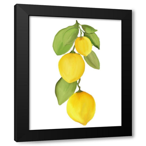 Fresh Lemons 4 Black Modern Wood Framed Art Print by Kimberly, Allen