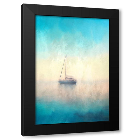 Ombre Sailing Black Modern Wood Framed Art Print by Kimberly, Allen