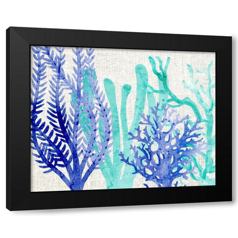 Linen Coral 3 Black Modern Wood Framed Art Print by Kimberly, Allen