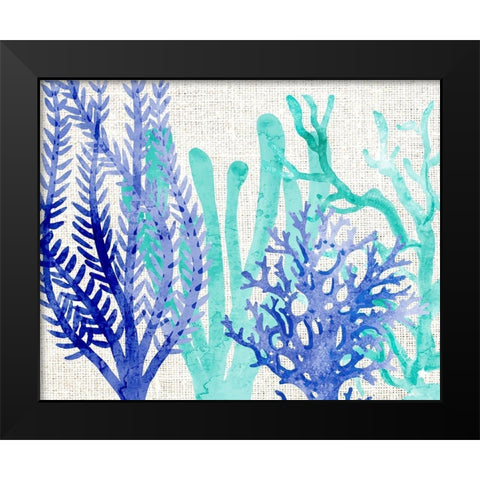 Linen Coral 3 Black Modern Wood Framed Art Print by Kimberly, Allen