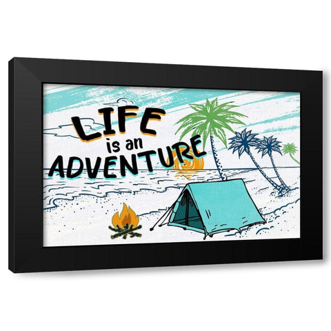 Camping Adventure Black Modern Wood Framed Art Print by Kimberly, Allen