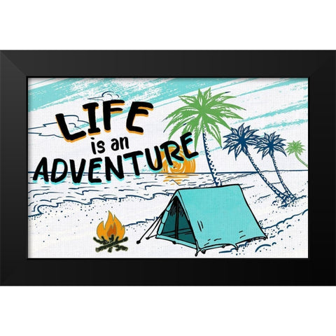 Camping Adventure Black Modern Wood Framed Art Print by Kimberly, Allen