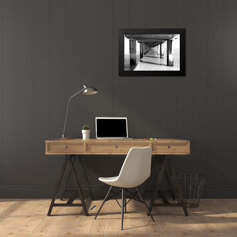 Beach Pier Black Modern Wood Framed Art Print by Allen, Kimberly