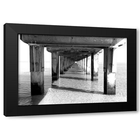 Beach Pier Black Modern Wood Framed Art Print by Allen, Kimberly