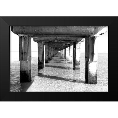 Beach Pier Black Modern Wood Framed Art Print by Allen, Kimberly