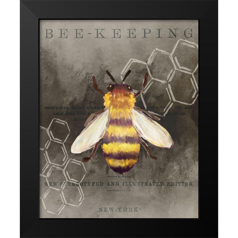 Bee Charmer 1 Black Modern Wood Framed Art Print by Allen, Kimberly
