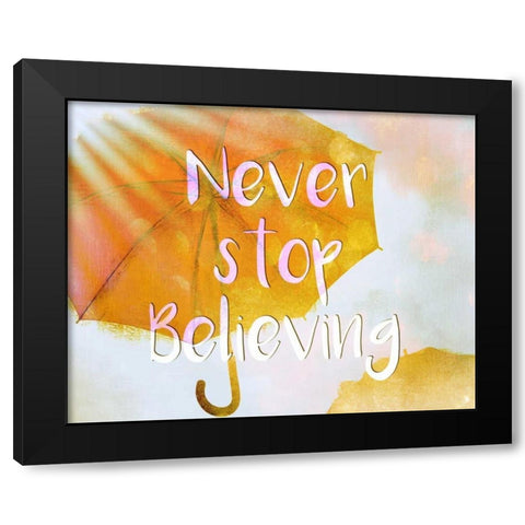Never Stop Black Modern Wood Framed Art Print by Allen, Kimberly