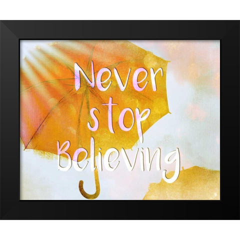 Never Stop Black Modern Wood Framed Art Print by Allen, Kimberly