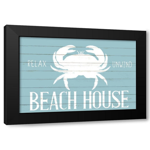 Beach House Crab Black Modern Wood Framed Art Print by Allen, Kimberly