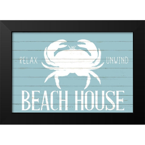 Beach House Crab Black Modern Wood Framed Art Print by Allen, Kimberly