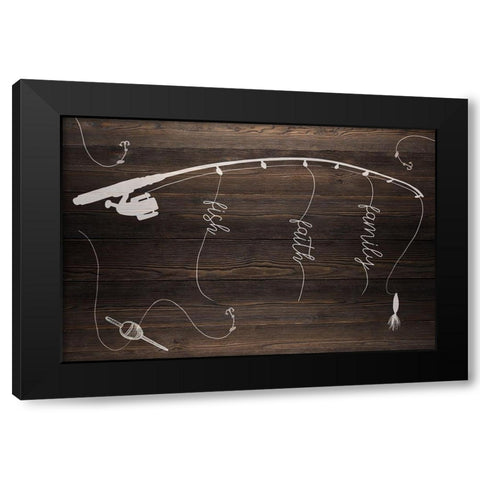 Family Faith Fish Black Modern Wood Framed Art Print by Allen, Kimberly